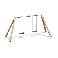 Playparc Doppelschaukel Holz/Metall, Aufhängehöhe 245 cm