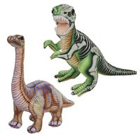 Nature Plush Planet Speelgoed set van 2x pluche dino knuffels T-Rex en Apatosaurus van 30 cm -