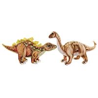Items Set van 2x pluche speelgoed knuffels dinosaurussen Stegosaurus en Brontosaurus -