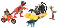 worldofdinosaurs World of Dinosaurs Playset - Boat and Motorcycle with Dinosaurs