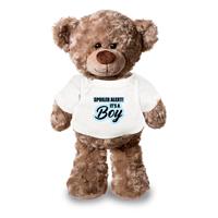 Bellatio Decorations Spoiler alert boy aankondiging jongen pluche teddybeer knuffel 24 cm -