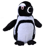 Wild Republic Pluche knuffel dieren Eco-kins zwartvoet pinguin van 30 cm -
