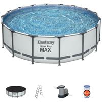 Bestway Abnehmbares Röhrenförmiges Pool Steel Pro Max 488x122 cm mit Kartuschenreiniger 5.678 L/S 488x122 cm - 