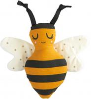 Roommate knuffelrammelaar Bee junior 16 x 8 cm polykatoen geel
