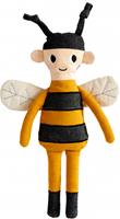 Roommate lappenpop Bee junior 28 cm polykatoen geel/zwart