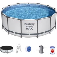 Bestway 5618W Frame Pool Steel Pro MAX Swimmingpool rund Ã�396x122cm Komplett-Set