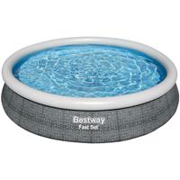 Bestway - Fast Set - Opblaasbaar zwembad - 366x76 cm - Rattanprint - Rond