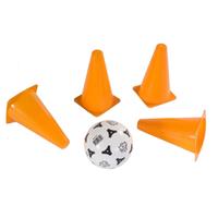 Merkloos Oranje pionnen 17 cm set van 4 stuks metv plastic voetbal - voetbal training pionnen