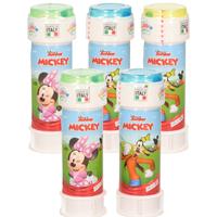 Disney 6x  Mickey Mouse bellenblaas flesjes met bal spelletje in dop 60 ml voor kinderen