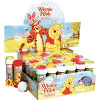 Disney 24x Winnie de Poeh bellenblaas flesjes met bal spelletje in dop 60 ml voor kinderen