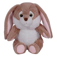 Trendoz Pluche speelgoed knuffeldier Bruin konijn met flaporen van 24 cm -