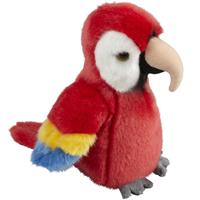 Nature Plush Planet Pluche knuffel dieren rode macaw papegaai vogel van 19 cm -