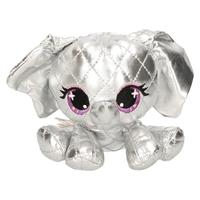P-Lushes Pets Pluche designer knuffel  olifant zilver 16 cm -