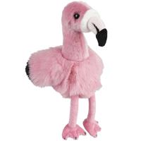 Nature Plush Planet Pluche knuffel dieren roze flamingo vogel van 18 cm -