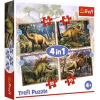 Trefl 4 Puzzles - Interesting Dinosaurs 35 Teile Puzzle -34383