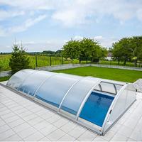 Gartentraum.de Poolüberdachung in Standardform - Sonderanfertigung - rechteckig - aus Aluminium & Polycarbonat - Mookait Standard / 2 Segmente - 260x430cm (BxL)