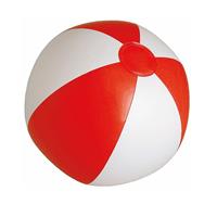 Trendoz Opblaasbare zwembad strandbal plastic rood/wit 28 cm -