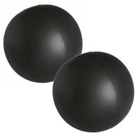 Trendoz 2x stuks opblaasbare zwembad strandballen plastic zwart 28 cm -