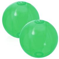 Trendoz 2x stuks opblaasbare strandballen Beach fun plastic groen 28 cm -