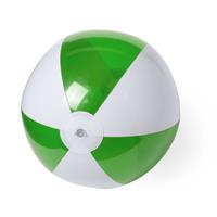 Trendoz Opblaasbare strandbal plastic groen/wit 28 cm -