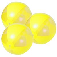 Trendoz 6x stuks opblaasbare strandballen plastic geel 28 cm -