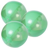Trendoz 6x stuks opblaasbare strandballen plastic groen 28 cm -