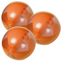 Trendoz 6x stuks opblaasbare strandballen plastic oranje 28 cm -