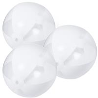 Trendoz 6x stuks opblaasbare strandballen plastic wit 28 cm -