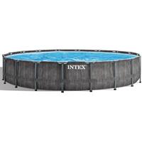 Intex Frame Swimming Pool Set 'Prism Greywood' inkl. Kartuschenfilteranlage Ø 549 x 122 cm