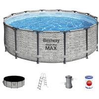 Bestway 5619D Frame Pool Steel Pro MAX Swimmingpool rund Ø427x122cm Komplett-Set - 