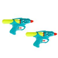 2x Waterpistool/waterpistolen gekleurd 19 cm -
