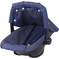 Götz 3402941 Puppen Babytrage & Autositz Denim & Spots (36 x 40 x 29 cm) - Puppentrage für alle Babypuppen von 30 cm bis 46 cm und Stehpuppen von 45 cm bis 50 cm
