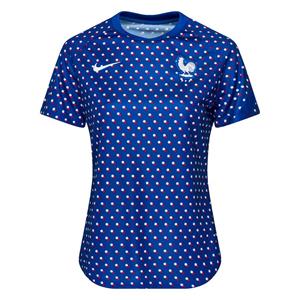 Adidas Frankrijk Trainingsshirt Pre Match EK Vrouwen 2022 - Blauw/Wit Vrouw