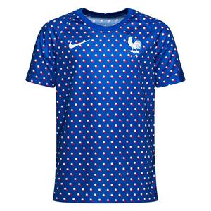 Nike Frankrijk Trainingsshirt Dri-FIT Pre Match EK Vrouwen 2022 - Blauw/Wit Kinderen