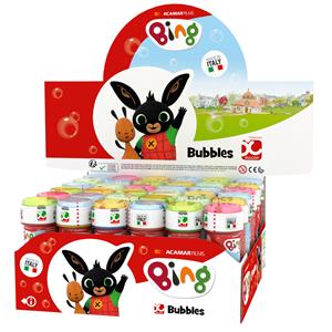 Shoppartners 24x Bing konijn bellenblaas flesjes met bal spelletje in dop 60 ml voor kinderen