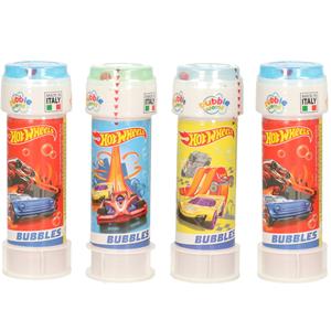 10x Hot Wheels race autos bellenblaas flesjes met bal spelletje in dop 60 ml voor kinderen