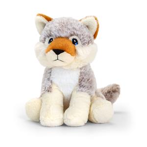 Keel Toys Pluche knuffel dier grijze wolf 18 cm -