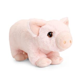 Keel Toys Pluche knuffel dier roze varken/biggetje 18 cm -