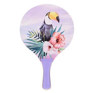 Excellent Houseware Strandsporten beachball set met tropische print lila handvat 41 cm
