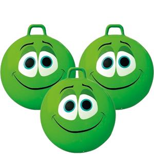 Summertime 3x stuks groene skippybal smiley voor kinderen