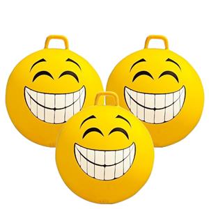 Summertime 3x stuks gele skippybal smiley voor kinderen