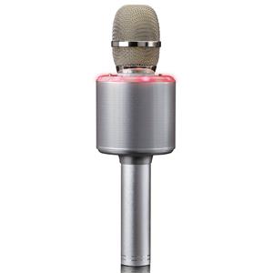 Lenco Karaoke Microfoon Met Bluetooth, Speaker En Verlichting  Bmc-085si Zilver