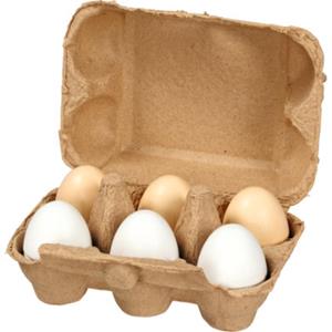 goki Eieren met klittenbandsluiting in eierdoos, 6 stuks