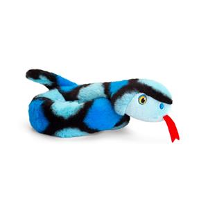 Keel Toys Pluche knuffel dier kleine opgerolde slang blauw 65 cm -