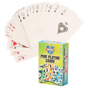 2x Pakjes Mini Voetbal Thema Speelkaarten 6 X 4 Cm In Doosje - Kaartspel