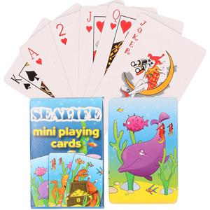 2x Pakjes Mini Zeedieren Thema Speelkaarten 6 X 4 Cm In Doosje - Kaartspel