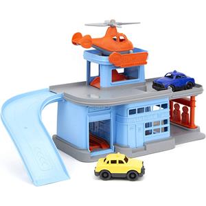 Green Toys Parkgarage mit Hubschrauber und 2 Autos