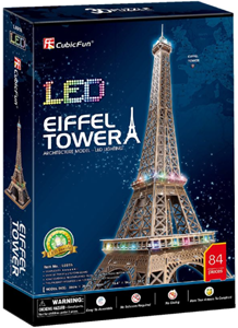CubicFun 3D Puzzel - Eiffel Tower LED (84 stukjes)