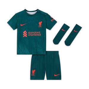 Nike Liverpool FC 2022/23 Derde Nike Voetbaltenue met Dri-FIT voor baby's/peuters - Dark Atomic Teal/Rio Teal/Siren Red