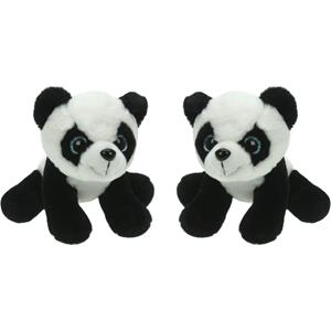 Cornelissen Set van 2x stuks pluche knuffel dieren Panda beer van 25 cm -